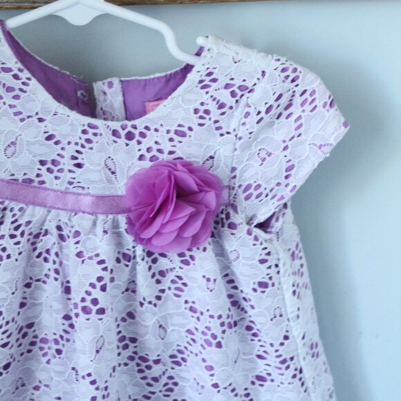TCP Size 9-12M White Lace Purple Lining Dress - Picture 2 of 3